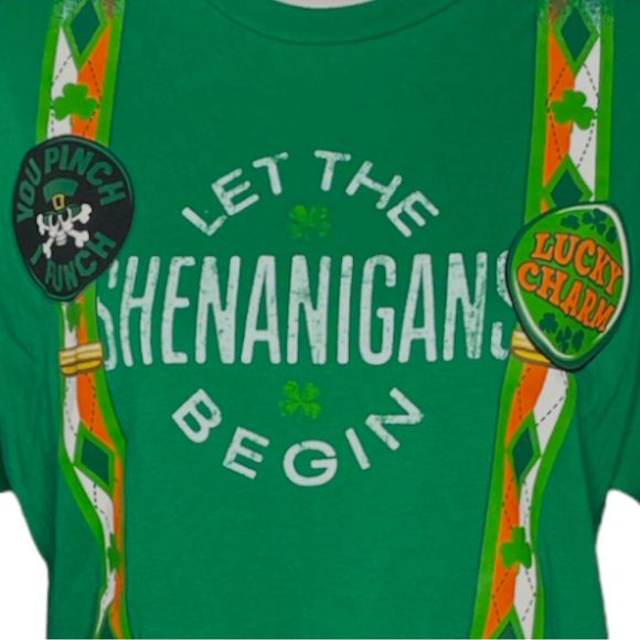 Way to Celebrate St. Patrick’s Day Let The Shenanigans Begin TShirt Green Medium - Picture 3 of 7